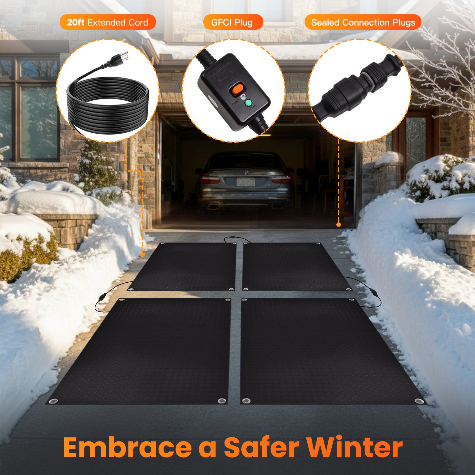 Advwin Snow Melting Mats for Winter Snow Removal