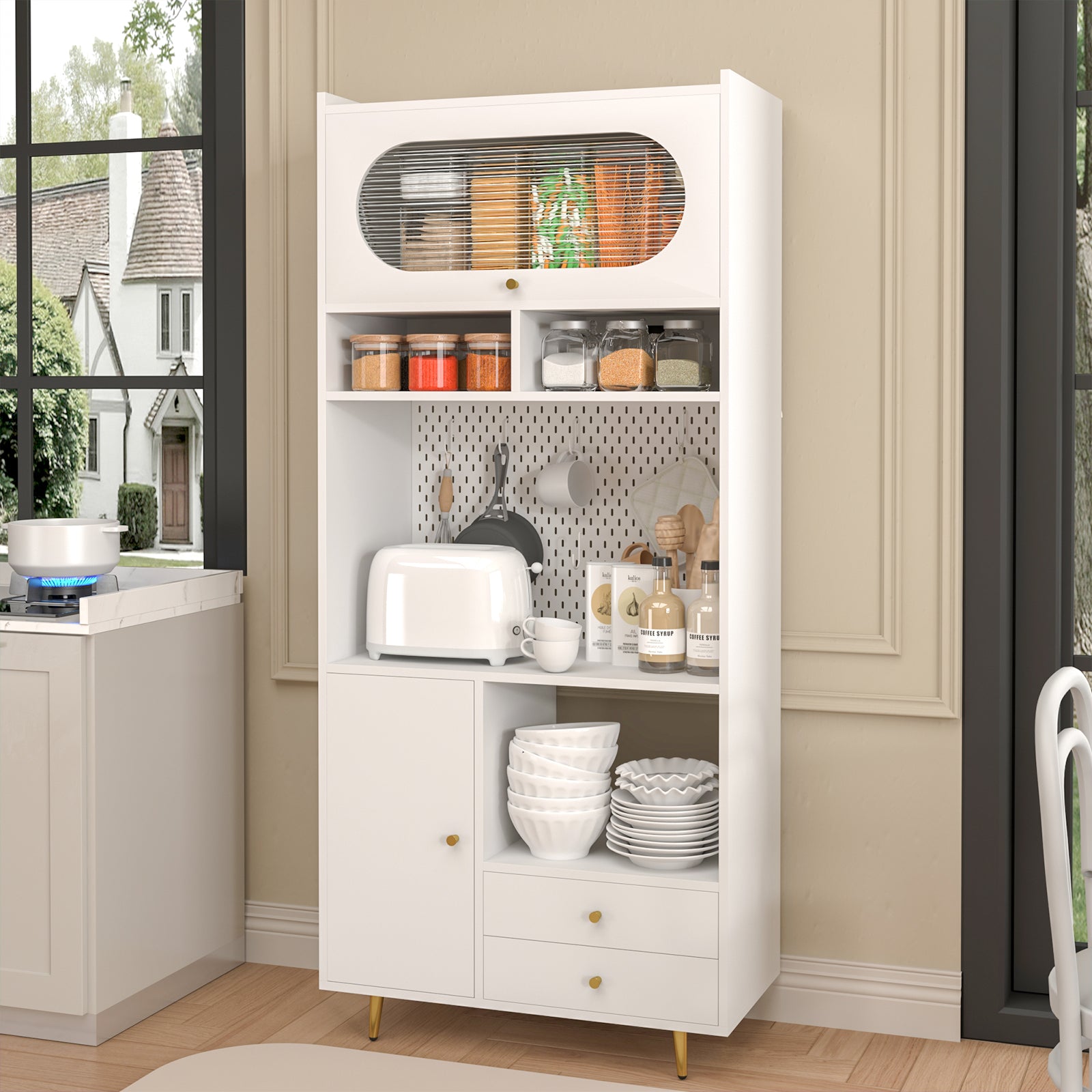 Advwin 70.8" Kitchen Pantry Storage Cabinet