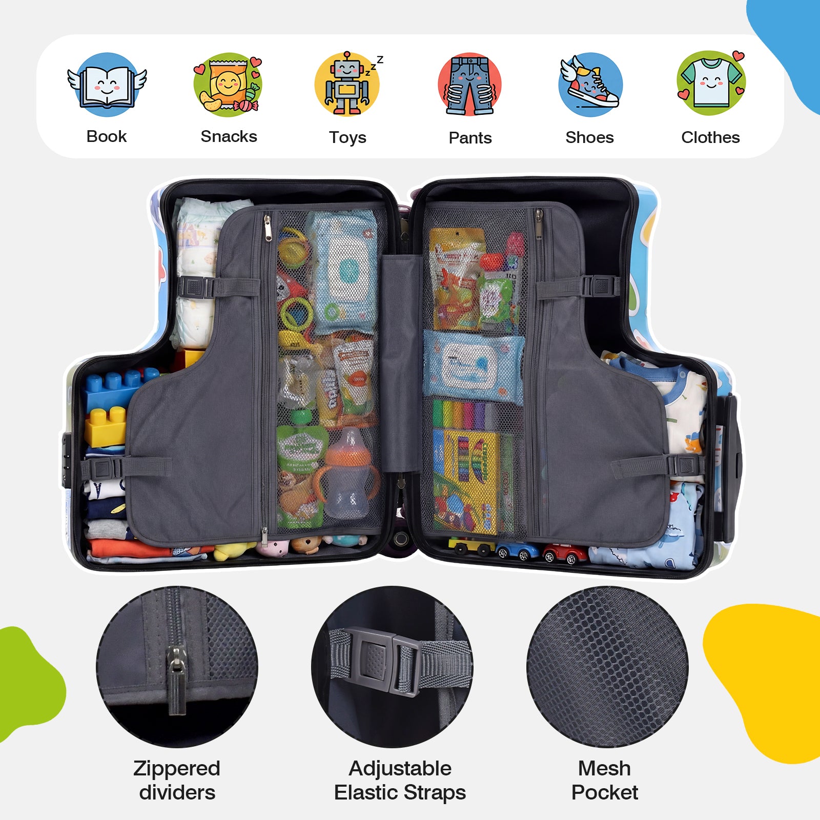 Advwin 20" Cute Pattern Ride-On Suitcase