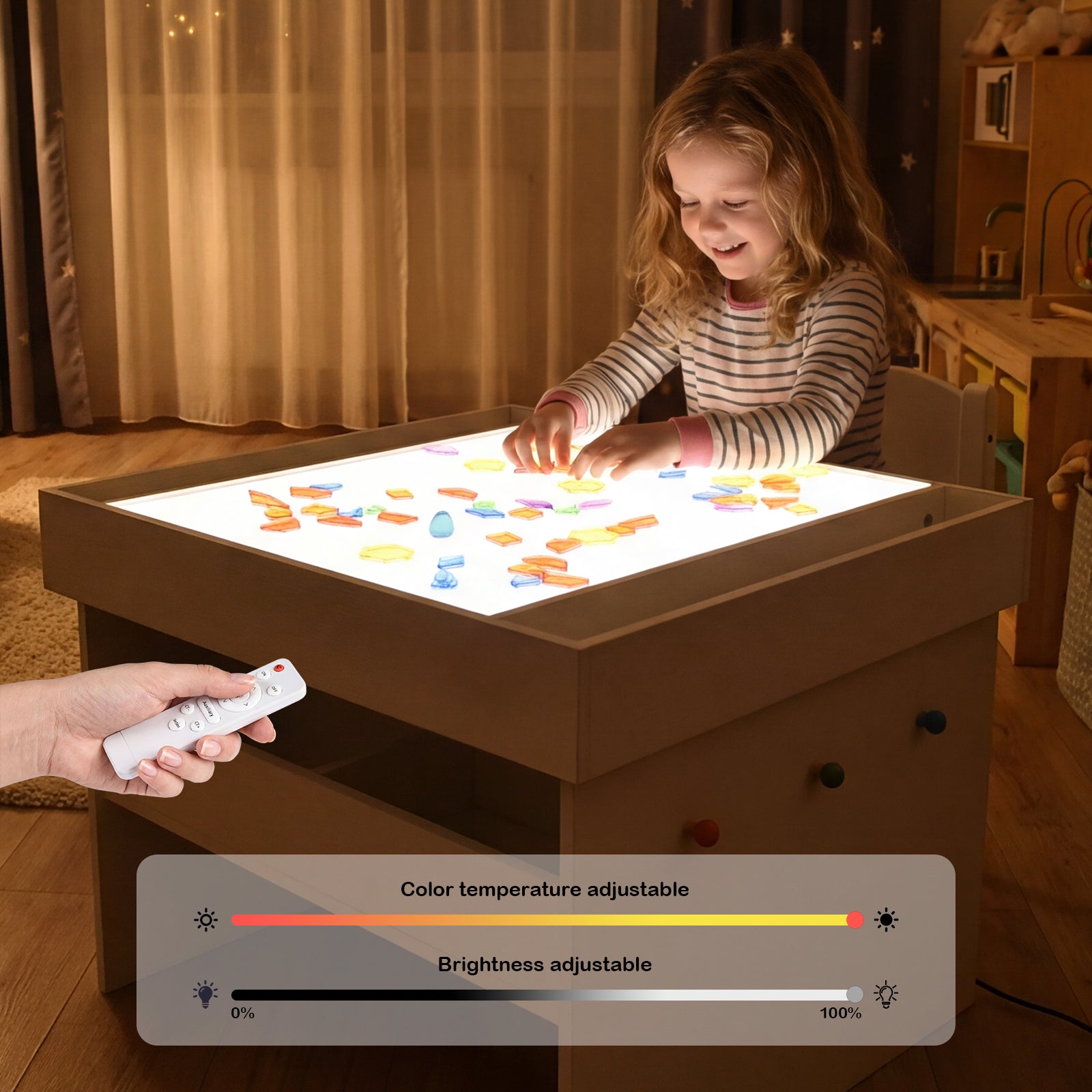Advwin LED Sensory Activity Table with Storage
