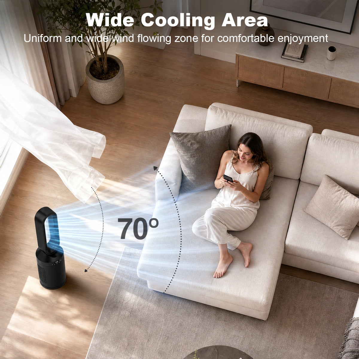 Advwin 32” Bladeless Tower Fan and Heater Combo