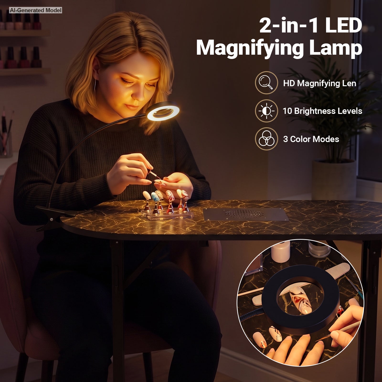 Advwin Portable Manicure Desk for Home & Travel