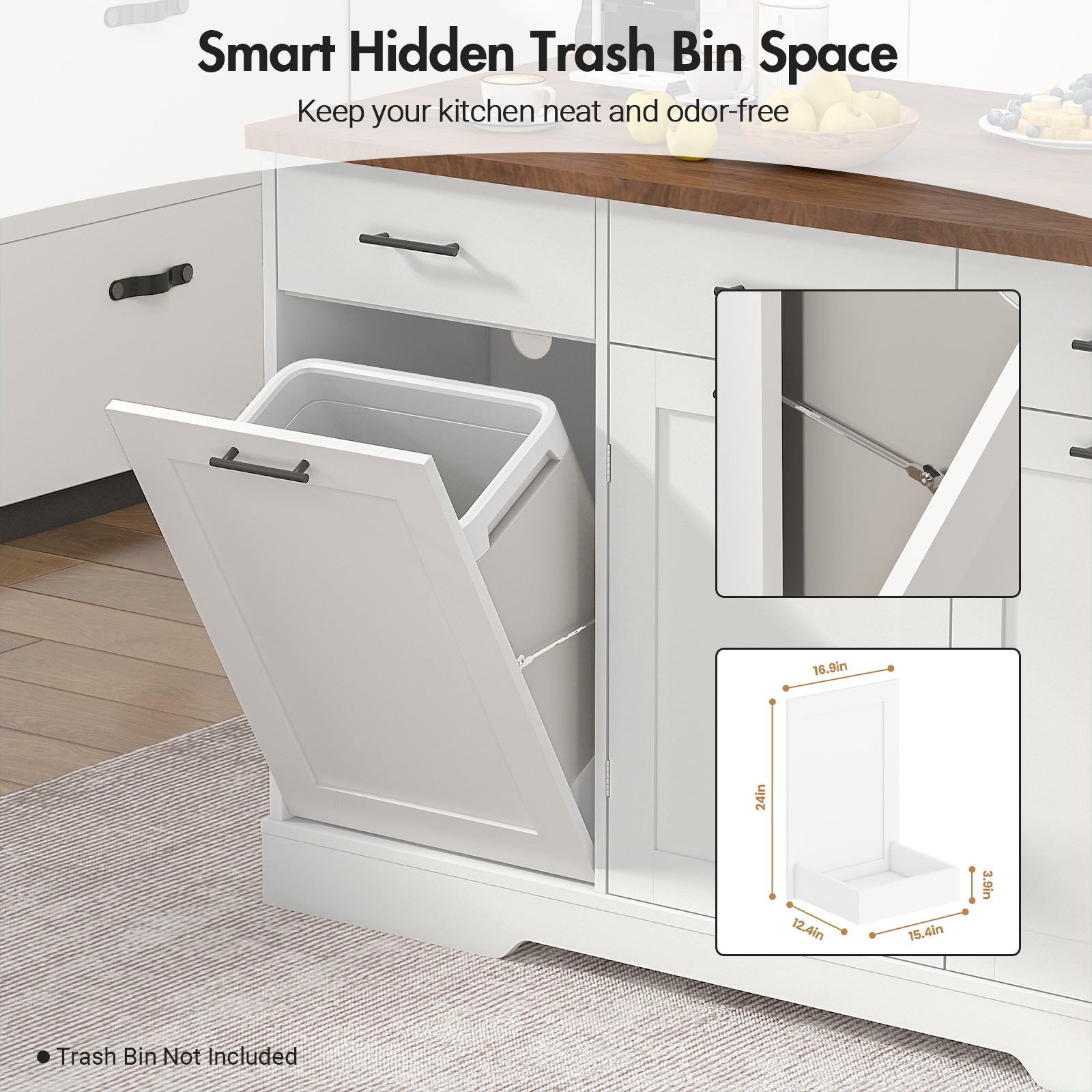 Advwin Kitchen Island Table with Power Outlet