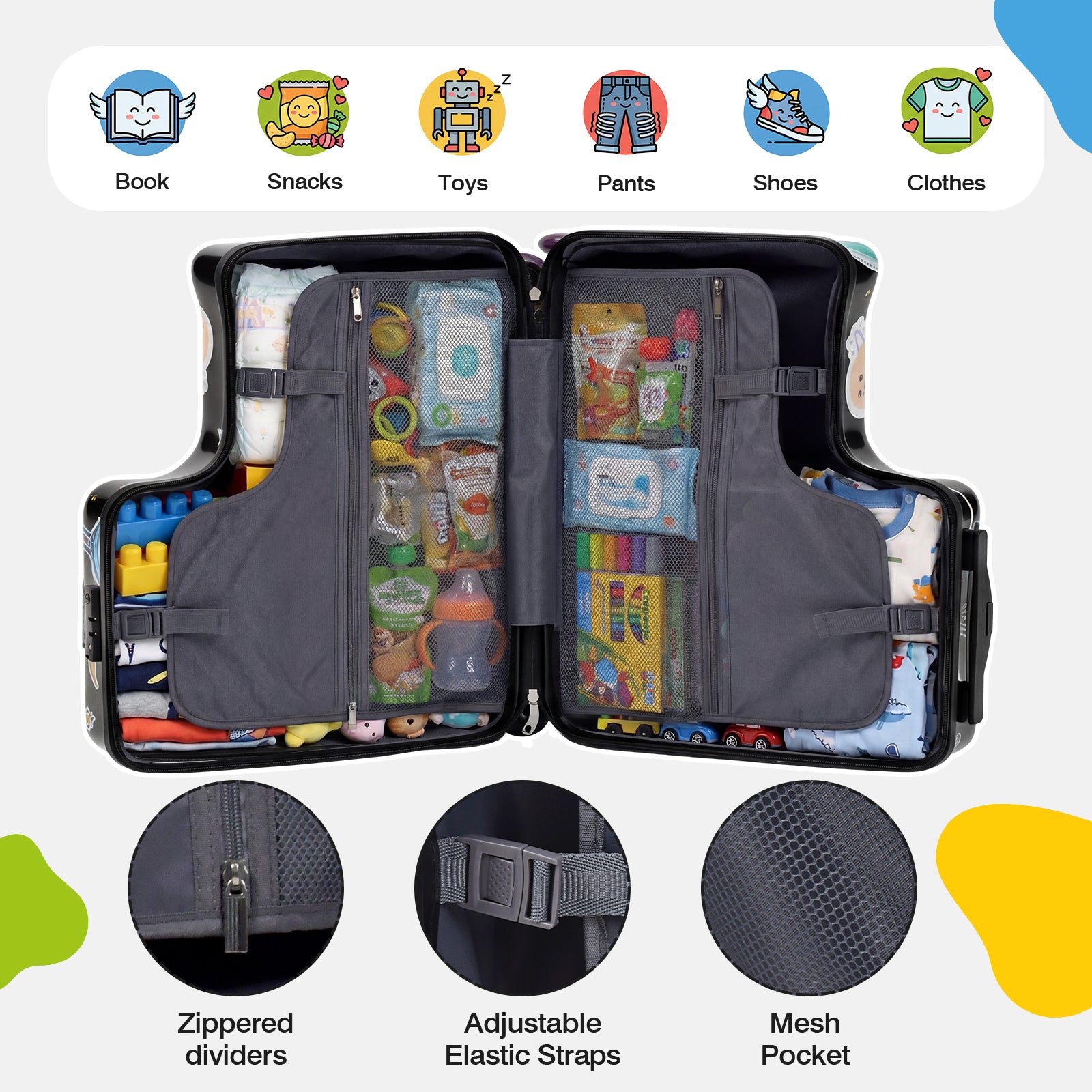 Advwin 20" Cute Pattern Ride-On Suitcase