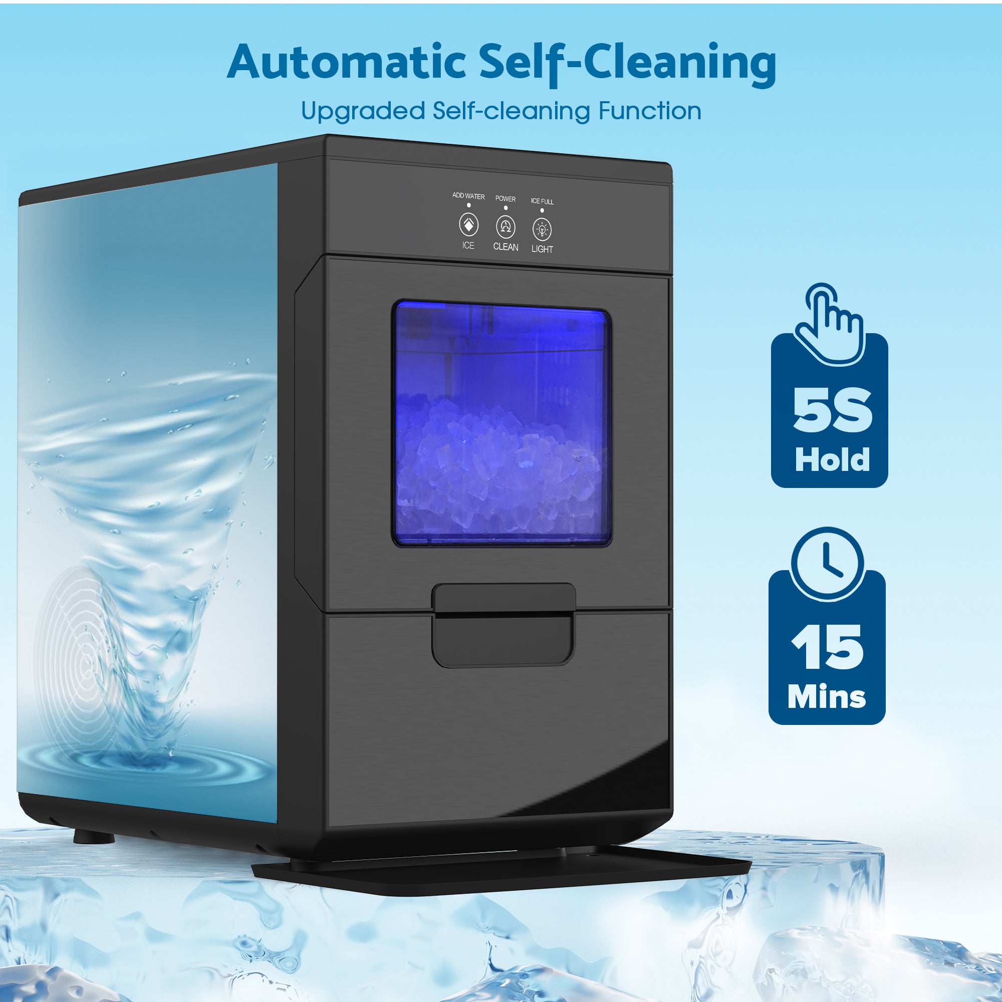 Advwin Nugget Ice Makers Countertop 44lbs