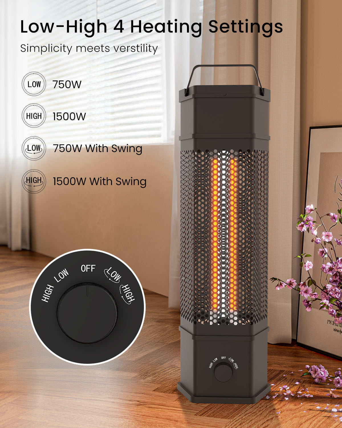 Advwin Electric Patio Heater 360°All-round Heating