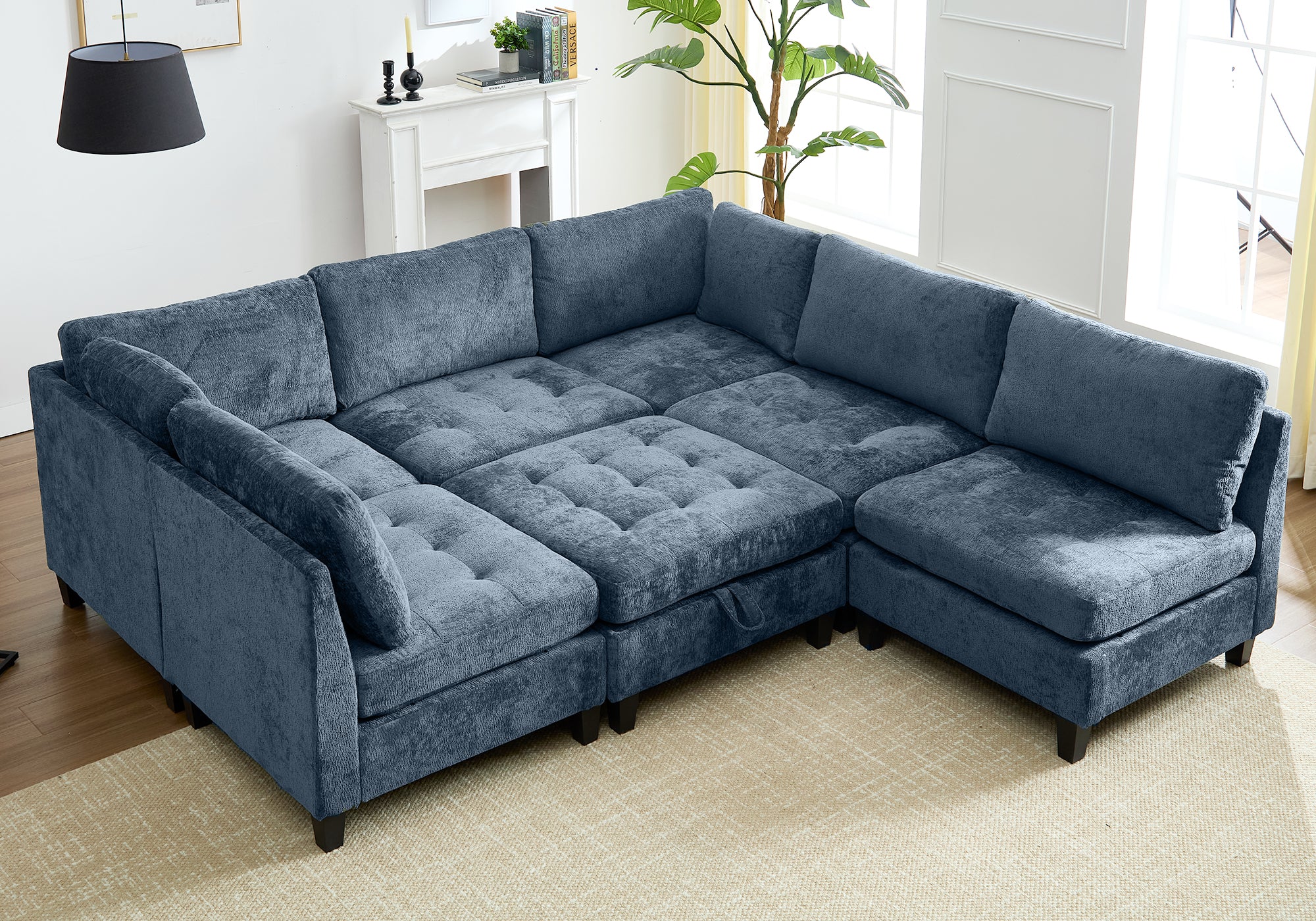 Advwin Oversized Sectional Couch 8 Seats Sofa Bed