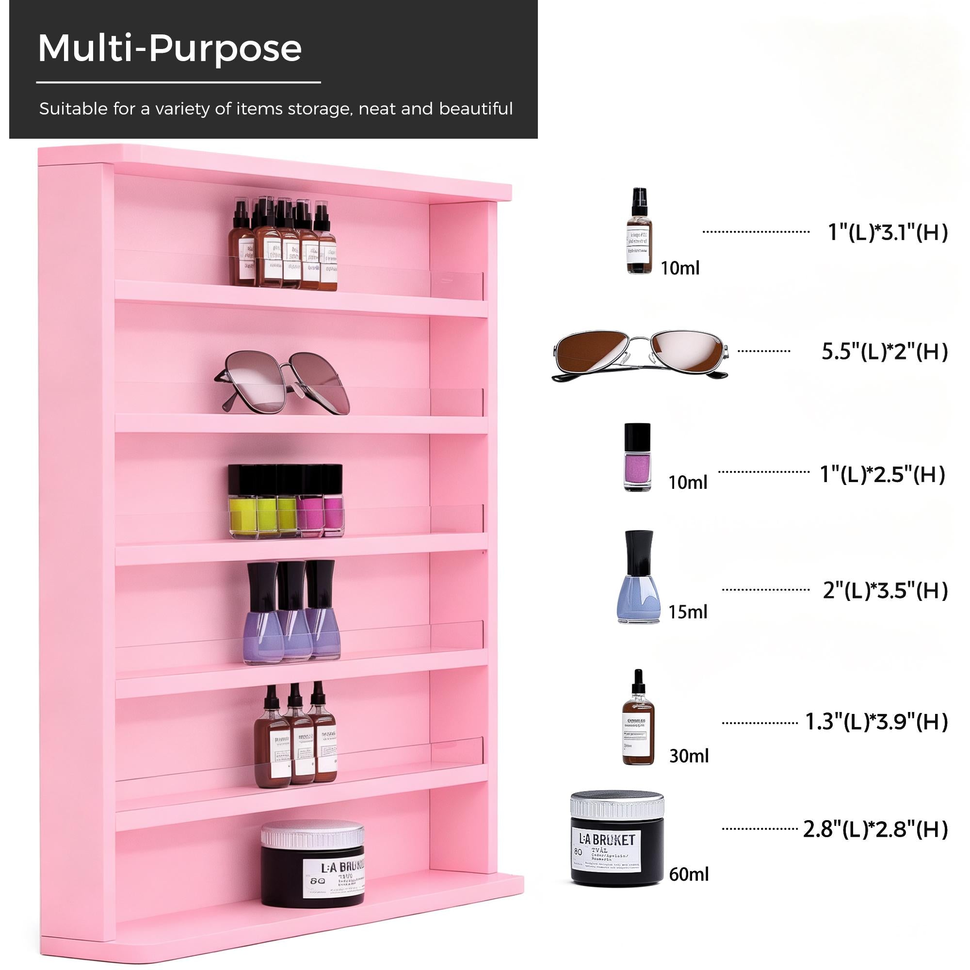 Advwin Wall Mount Nail Polish Organizer