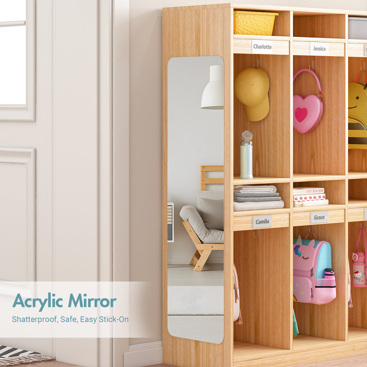 Advwin 8-Section Classroom Coat Locker w/ 8 Cubbies