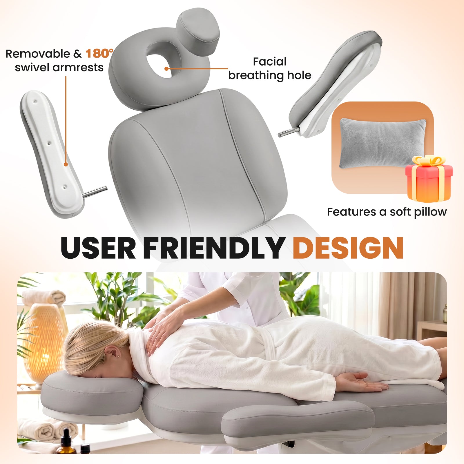 Advwin Fully Electric Massage Table with 3 Motors