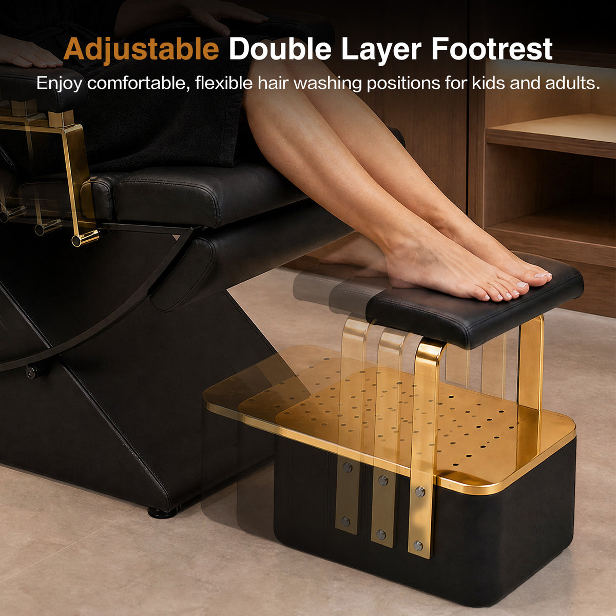 Advwin Modern Shampoo Backwash Chair w/ Footrest