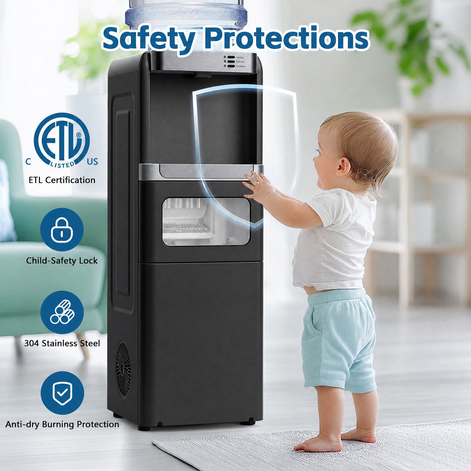 Advwin 3-in-1 Water Dispenser with Ice Maker
