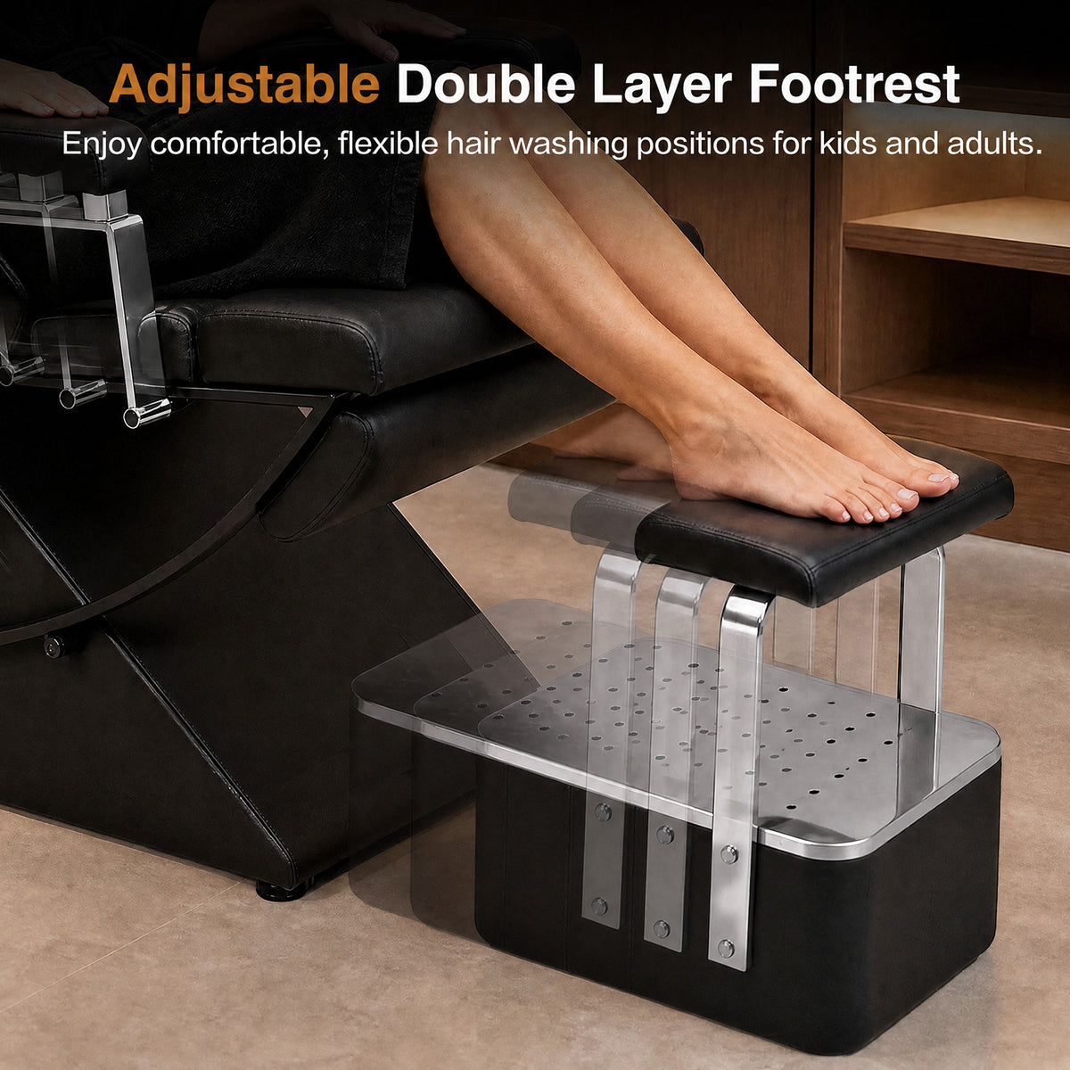 Advwin Modern Shampoo Backwash Chair w/ Footrest