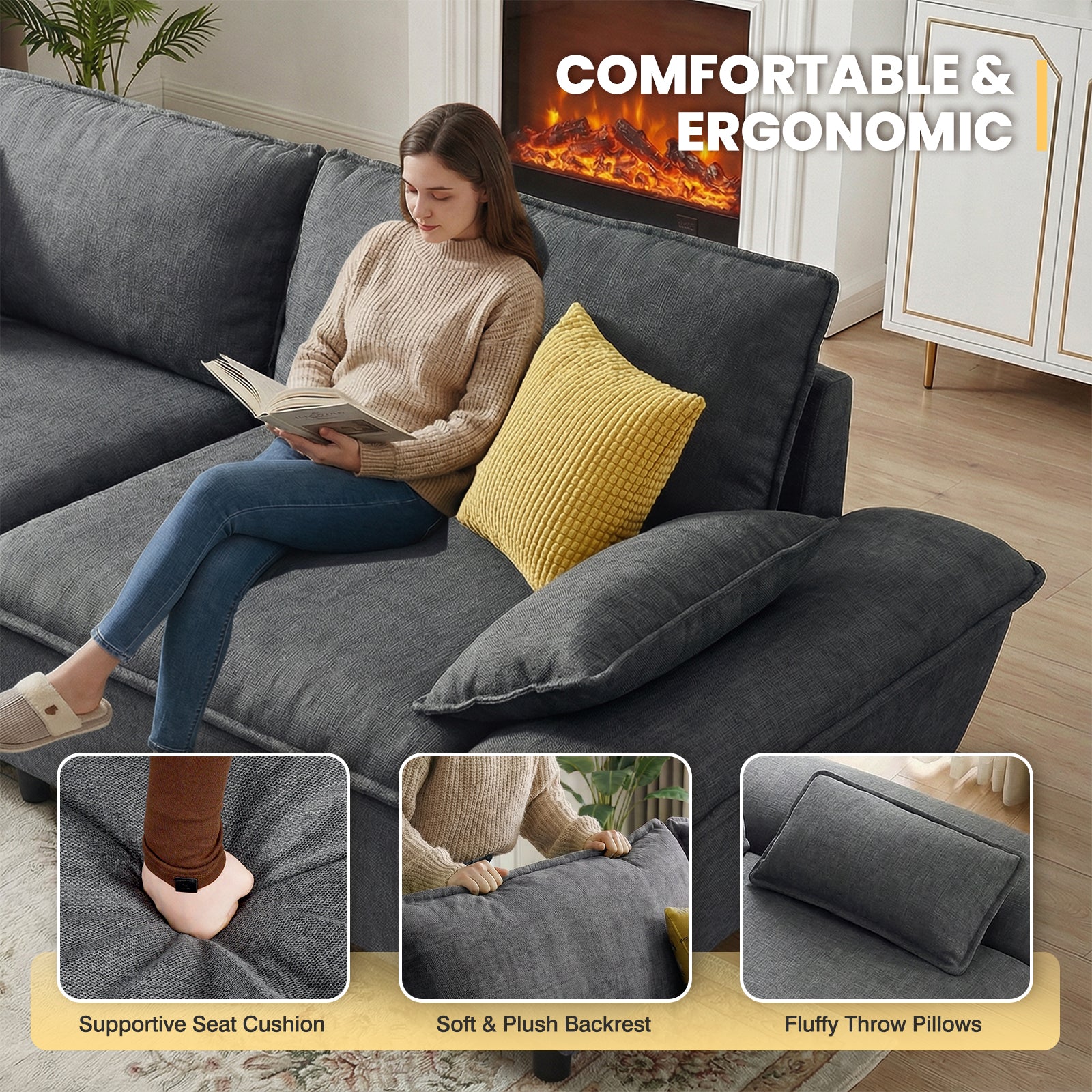 Advwin 114” Oversized Sailboat Cloud Couch