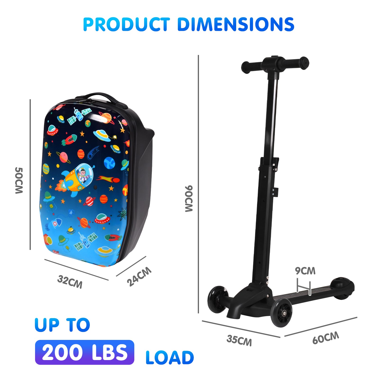 Advwin Kids 4-in-1 Detachable Scooter Suitcase