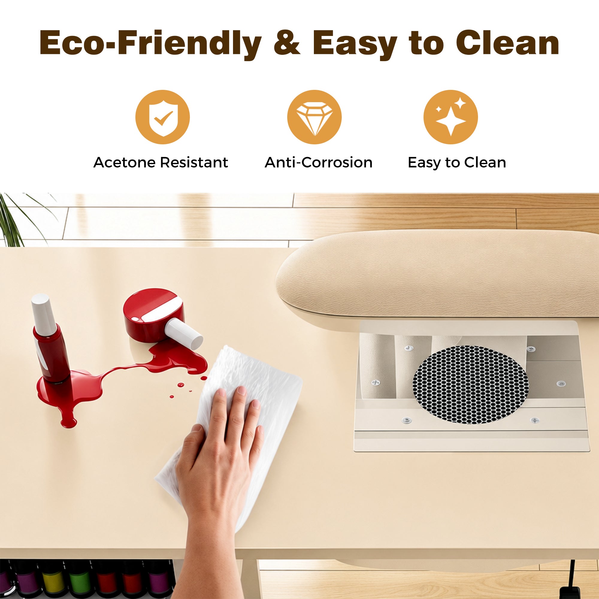 Advwin Nail Table w/ Dust Collector & Wrist Rest