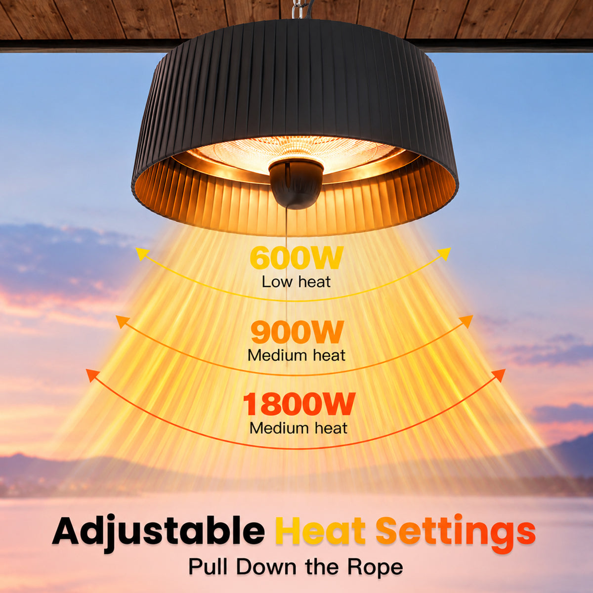 Advwin 1800W Outdoor Hanging Patio Heater