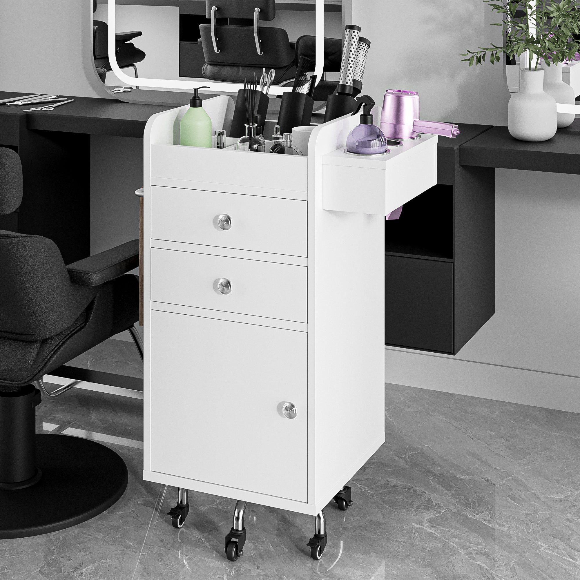 Advwin Salon Storage Trolley Cart with 5 Wheels