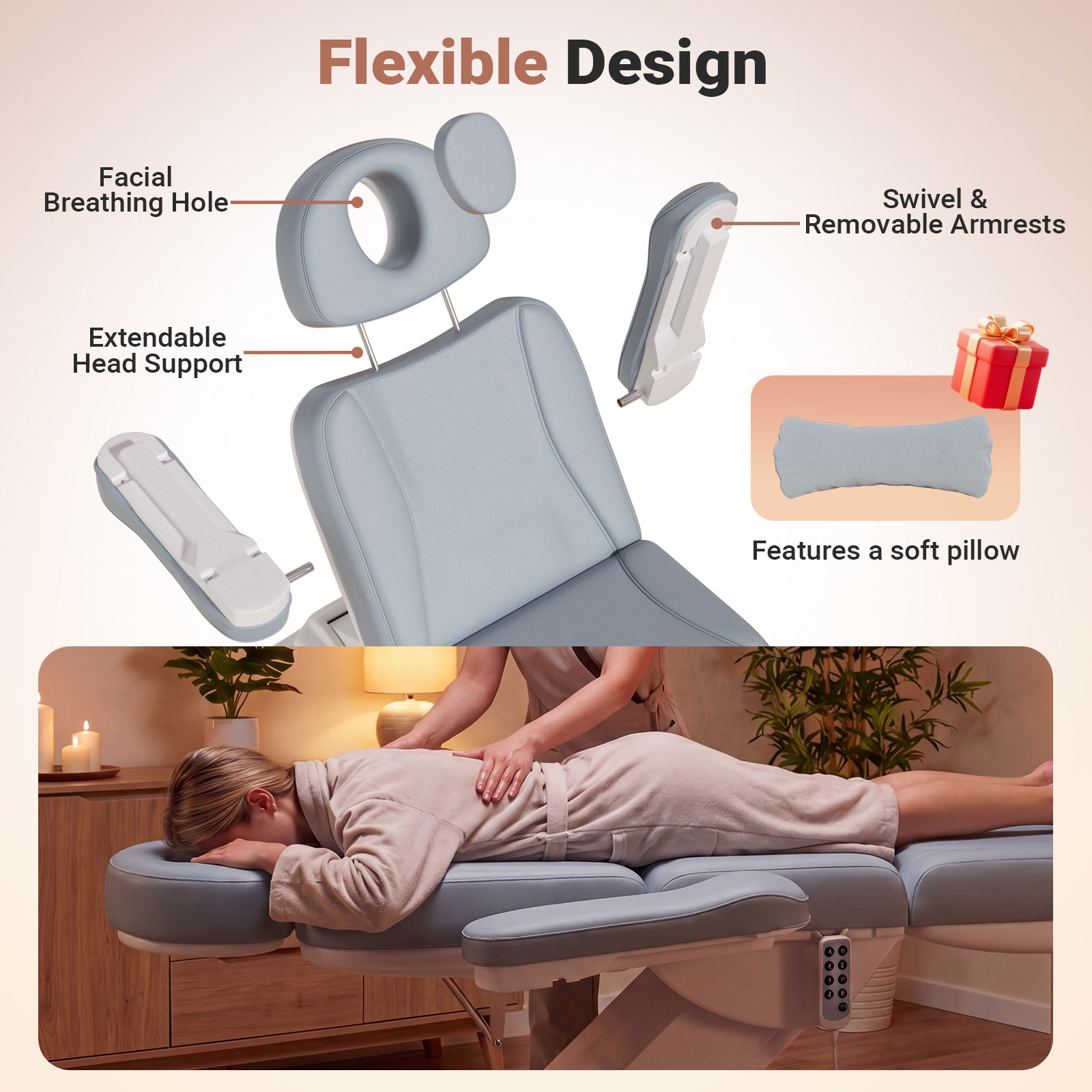 Advwin 3 Motor Adjustable Electric Esthetician Bed
