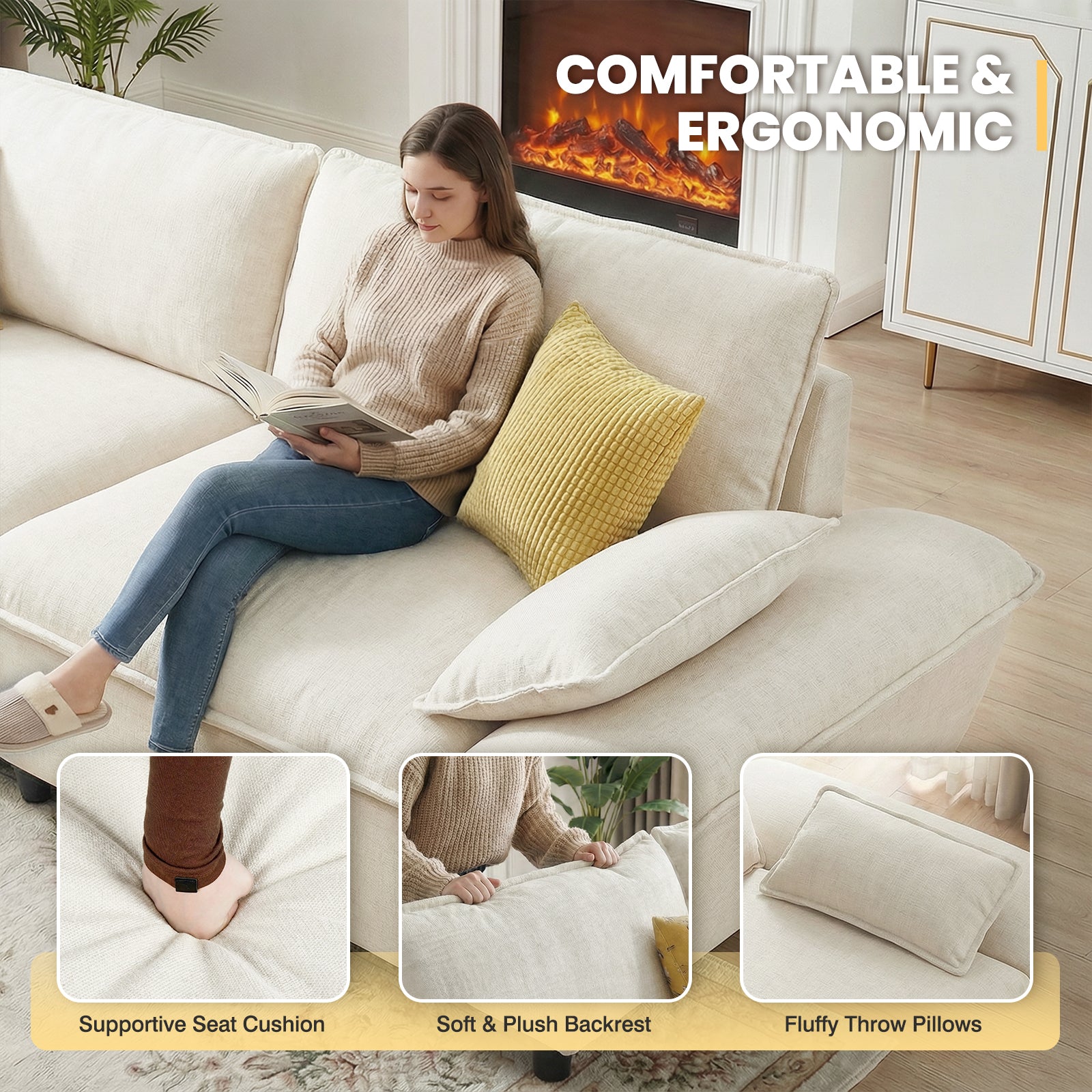 Advwin 114” Oversized Sailboat Cloud Couch