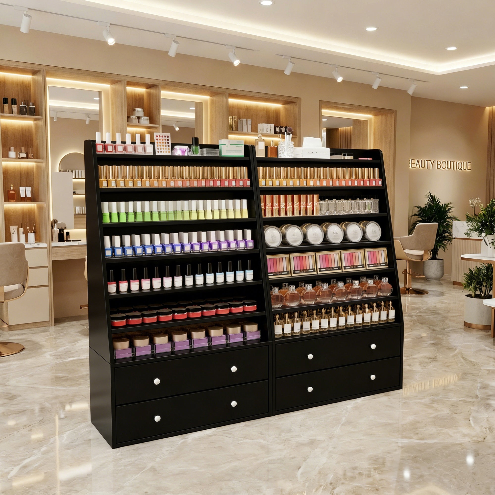 Advwin Nail Polish Rack with 2 Drawers