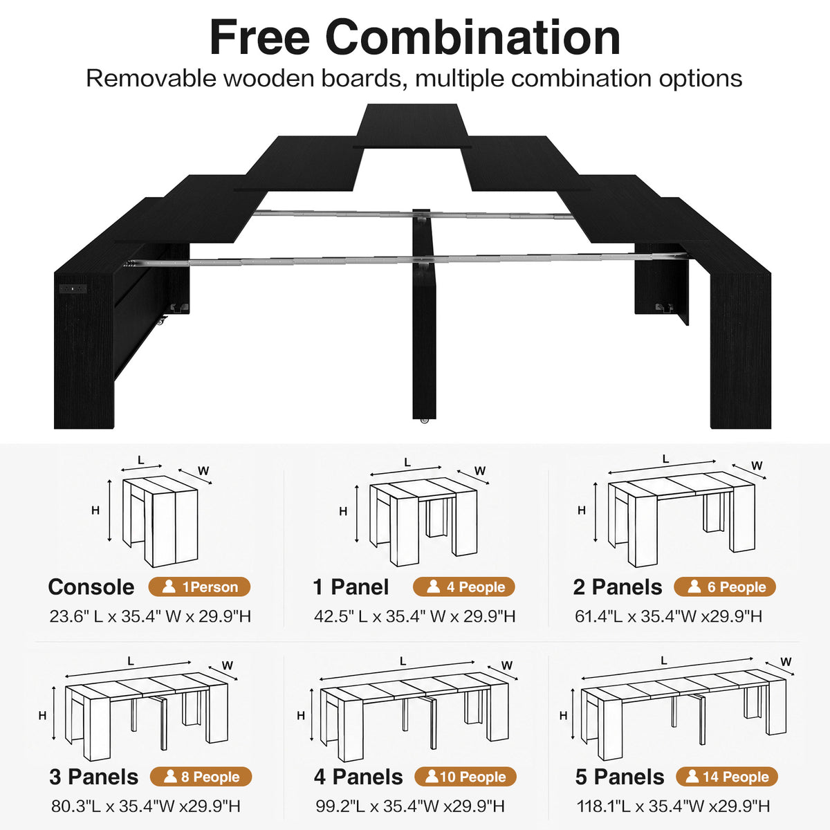 Advwin Extendable Dining Table with Storage Cabinet