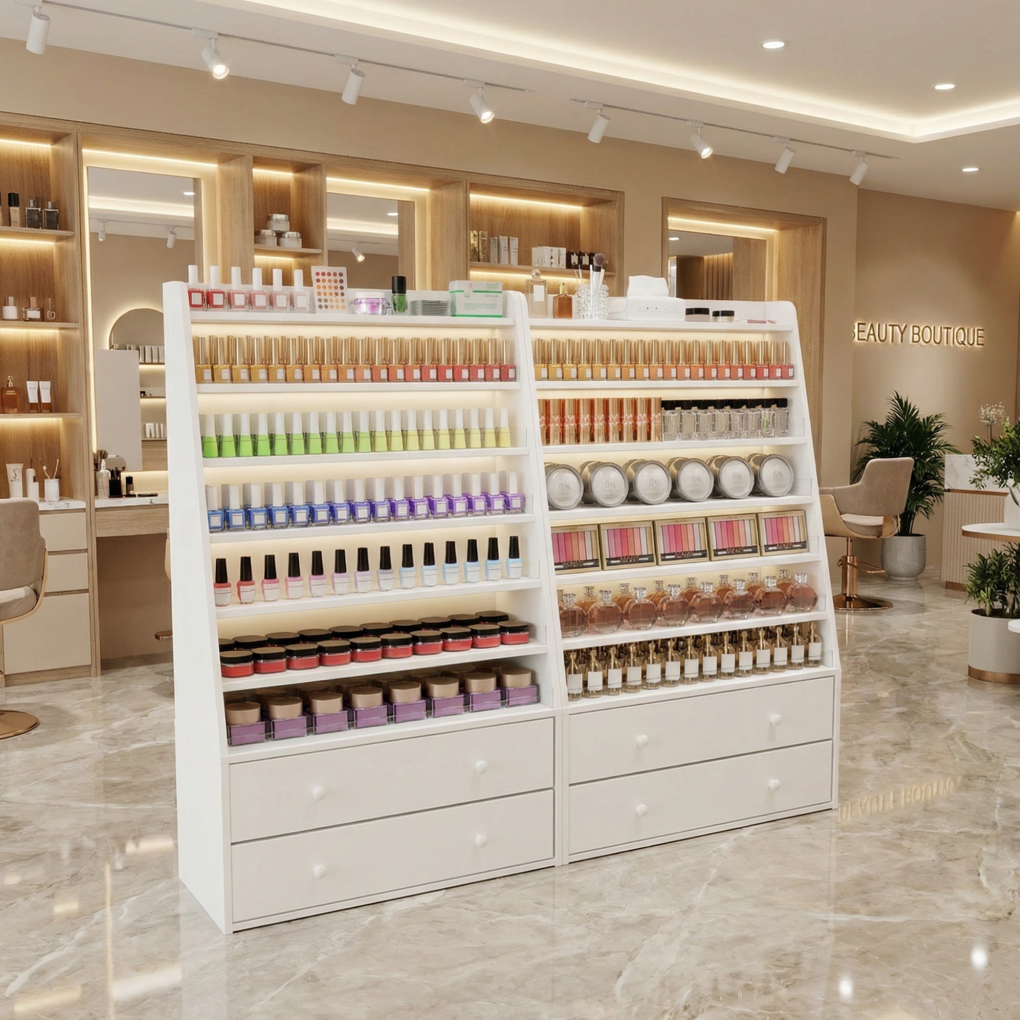 Advwin Nail Polish Rack with 2 Drawers