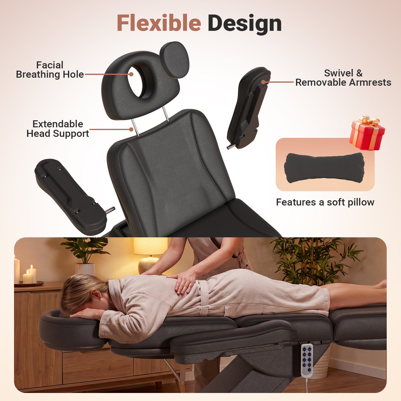 Advwin 3 Motor Adjustable Electric Esthetician Bed