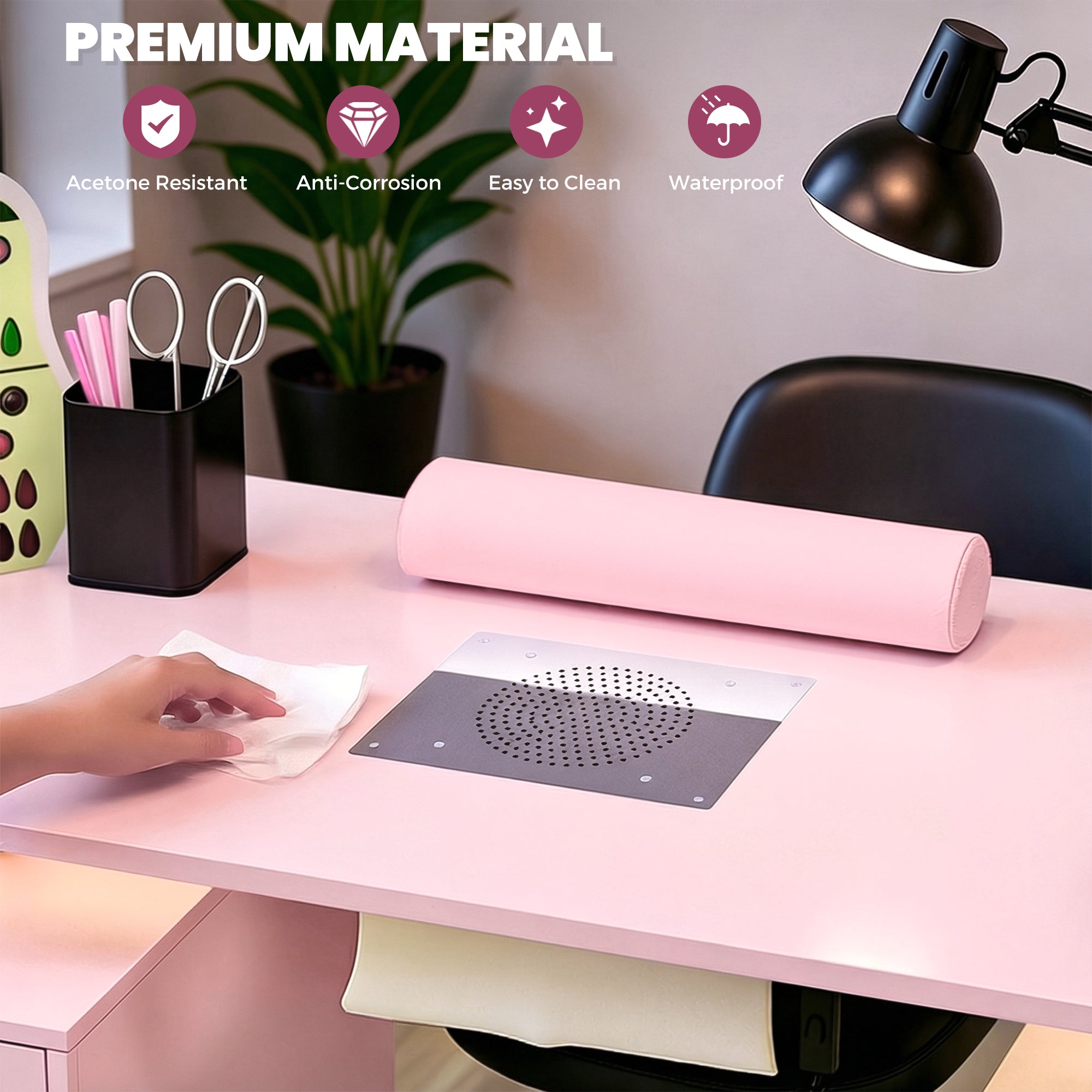 Advwin Nail Desk & Storage Stool Set for Nail Tech