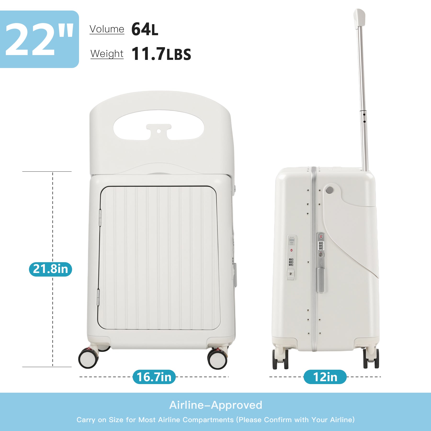 Advwin Carry On Luggage with Seat For Kids