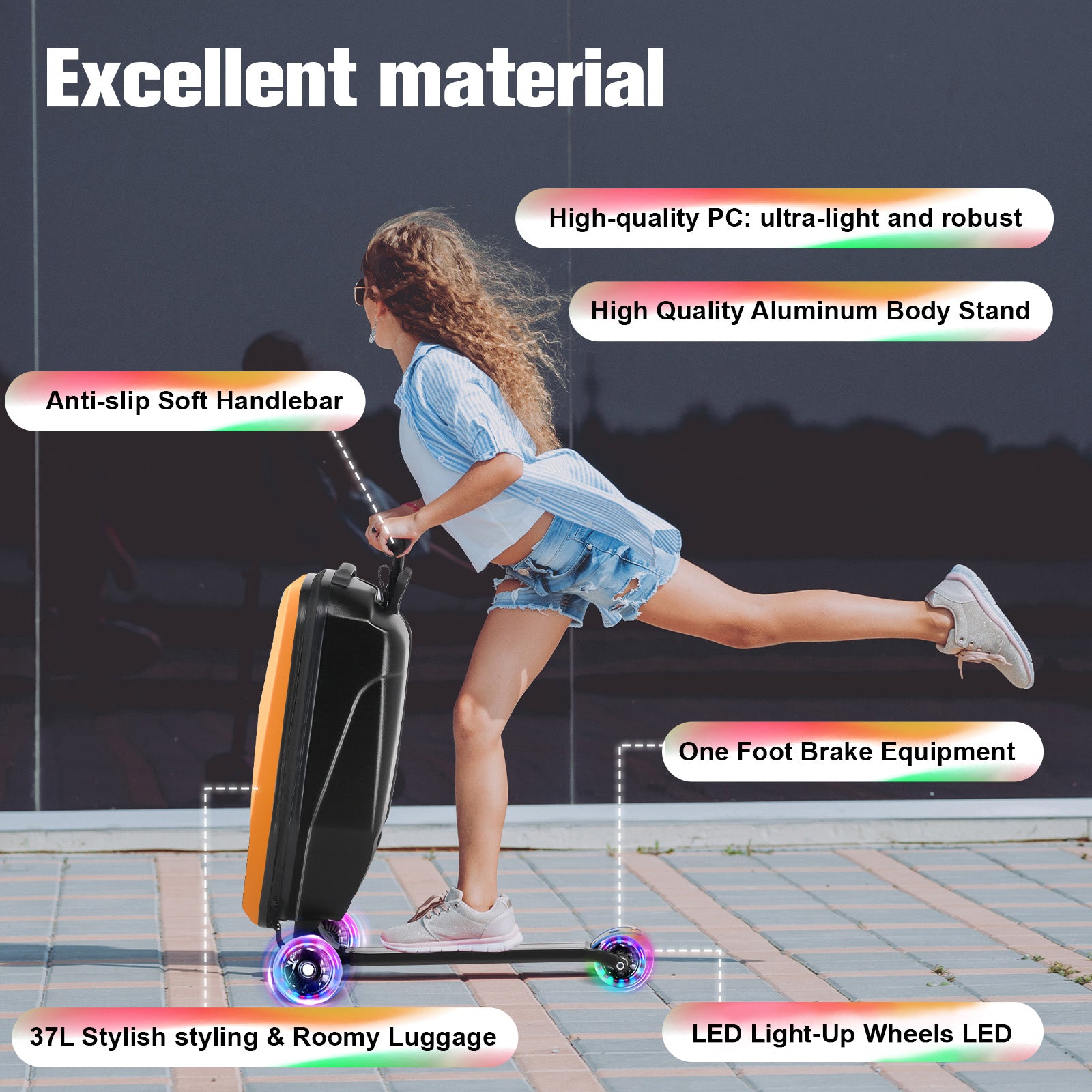 Advwin Foldable Hardshell Scooter Suitcase