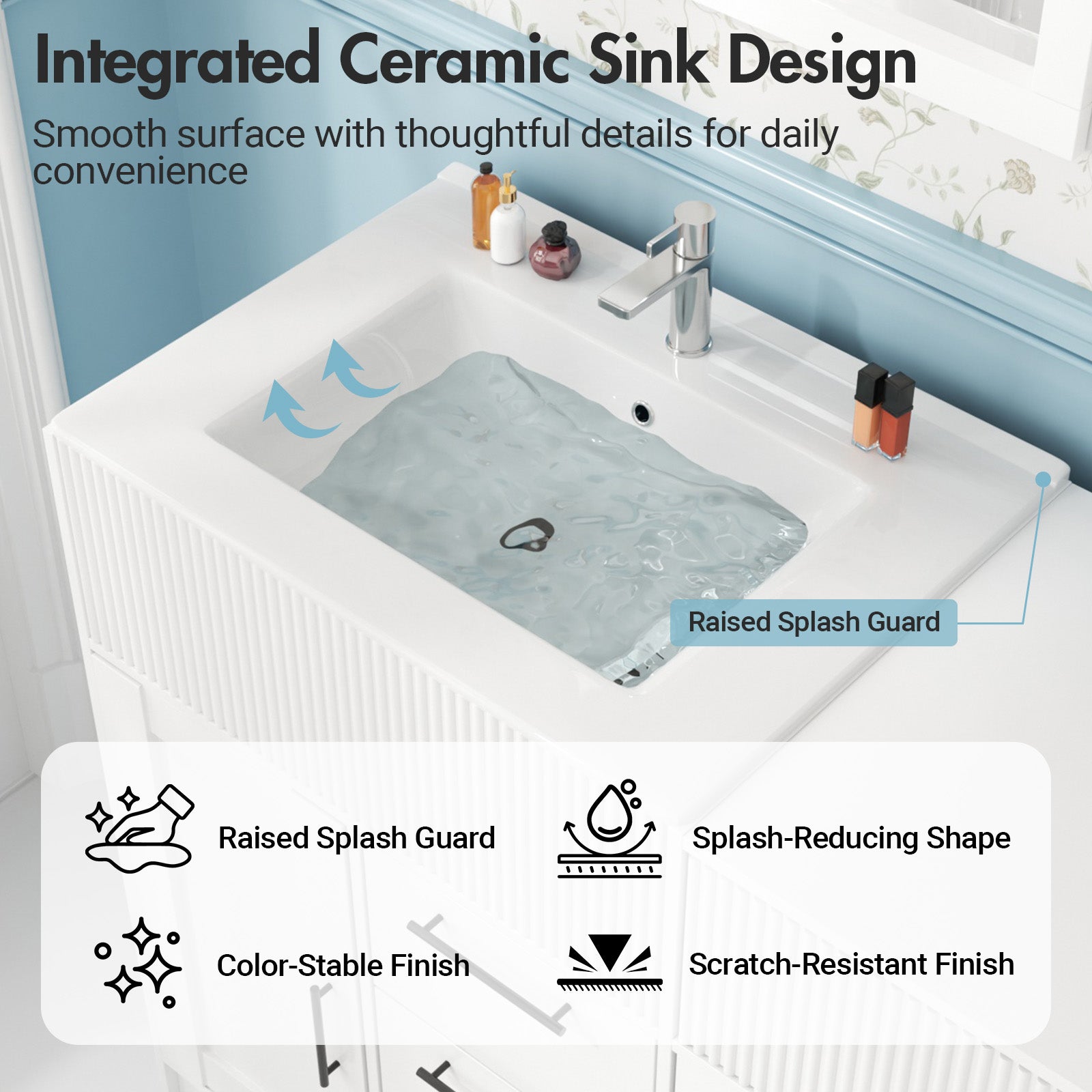 Advwin Freestanding Modern Bathroom Vanity w/ Sink