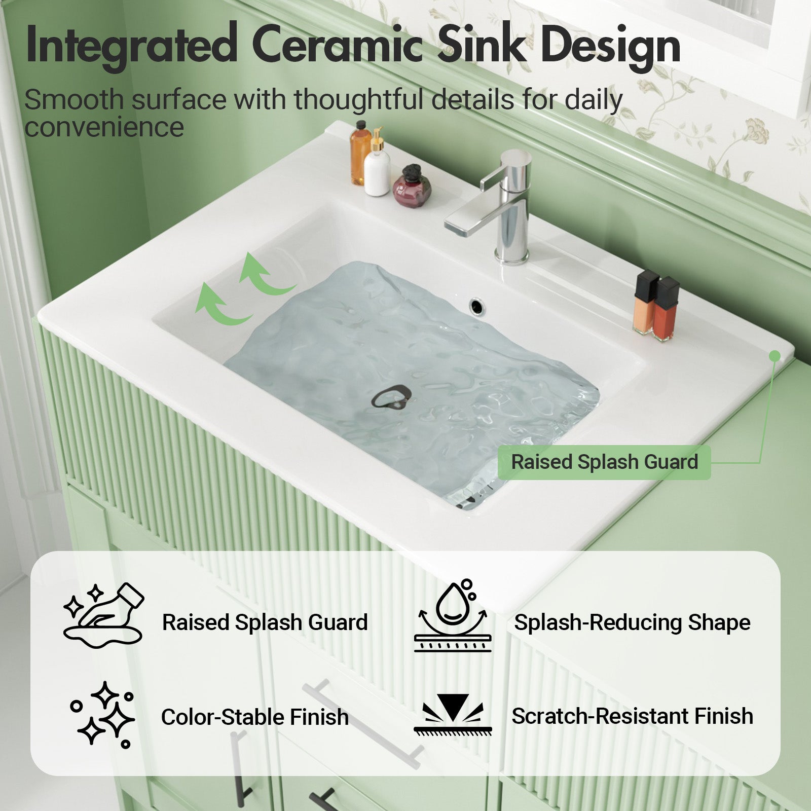 Advwin Freestanding Modern Bathroom Vanity w/ Sink