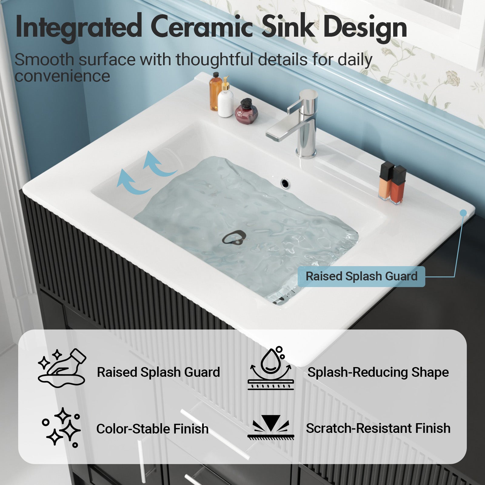 Advwin Freestanding Modern Bathroom Vanity w/ Sink