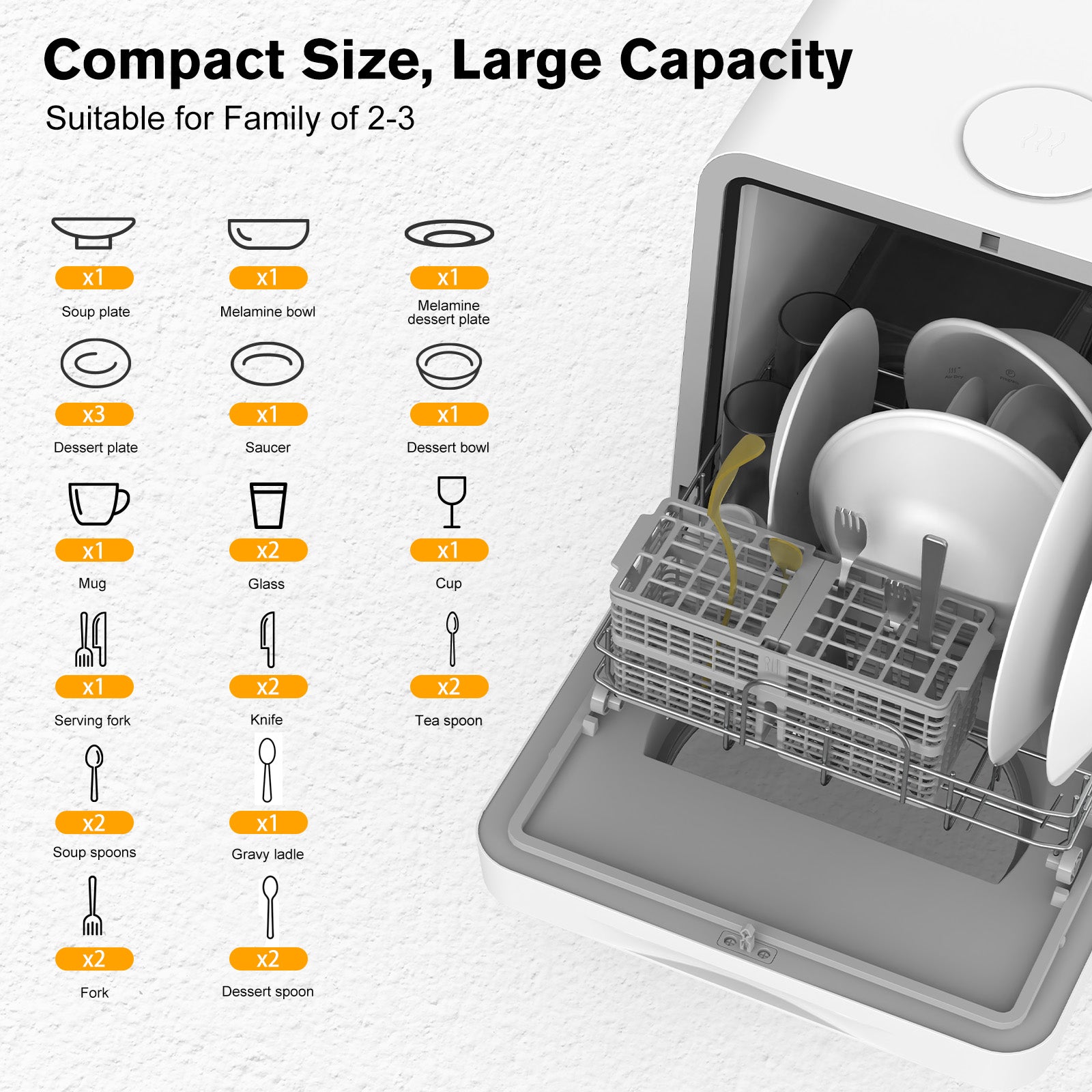 Advwin Portable Countertop Dishwasher