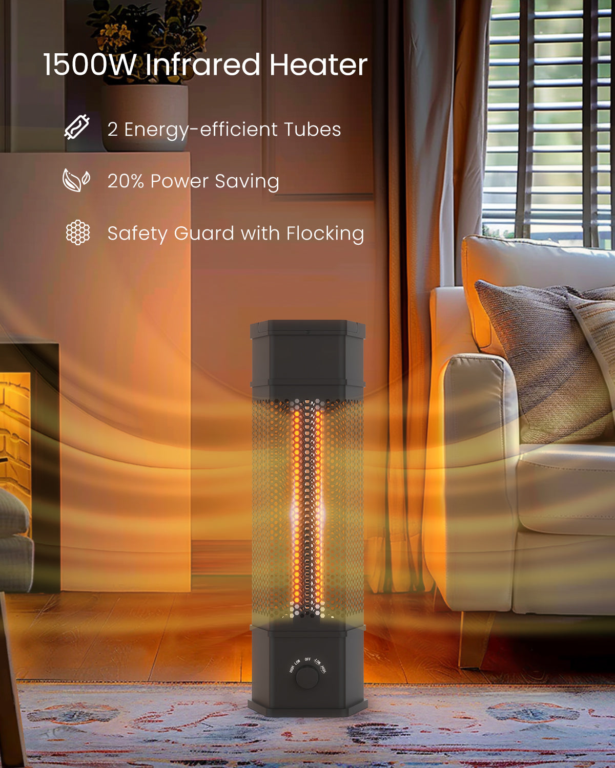 Advwin Electric Patio Heater 360°All-round Heating