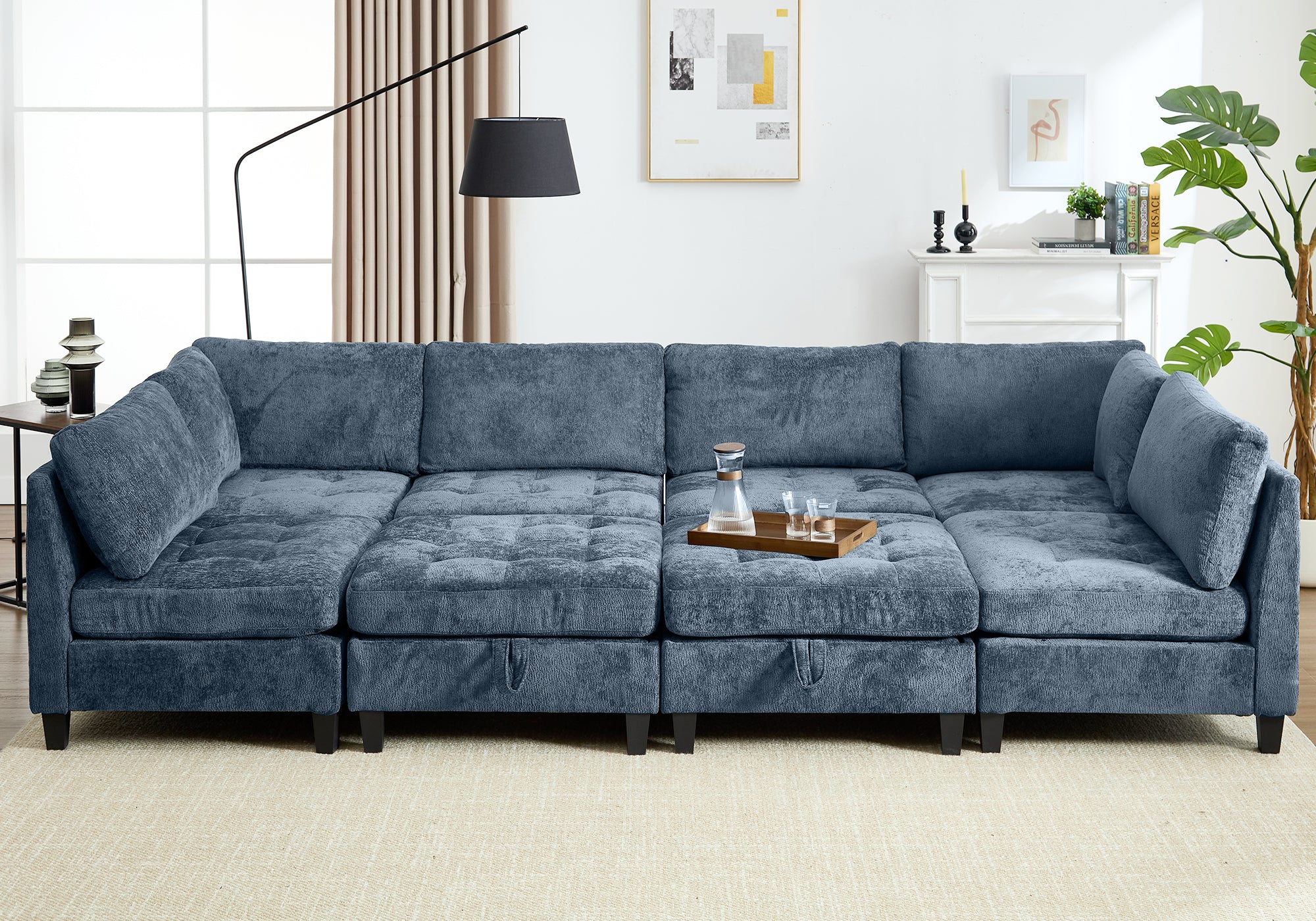 Advwin Oversized Sectional Couch 8 Seats Sofa Bed