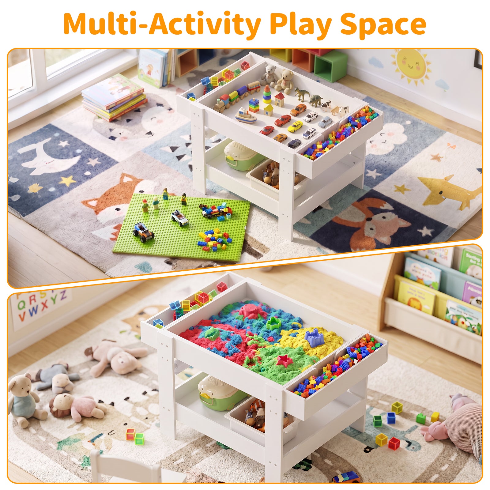 Advwin 5-in-1 Light Table for Kids w/ Reversible Tabletop