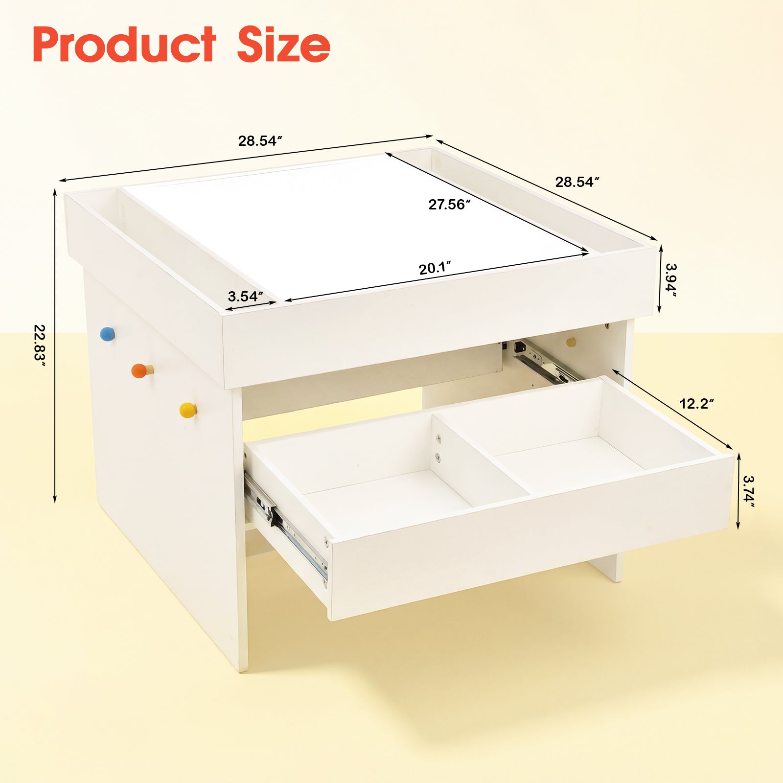 Advwin LED Sensory Activity Table with Storage