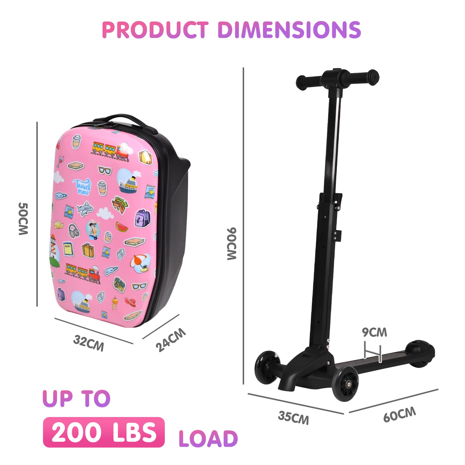 Advwin Detachable 4-in-1 Scooter Luggage for Kids