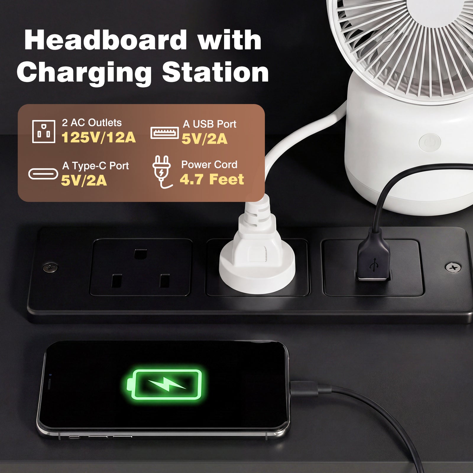 Advwin 63" Headboard w/ Extendable Storage Racks