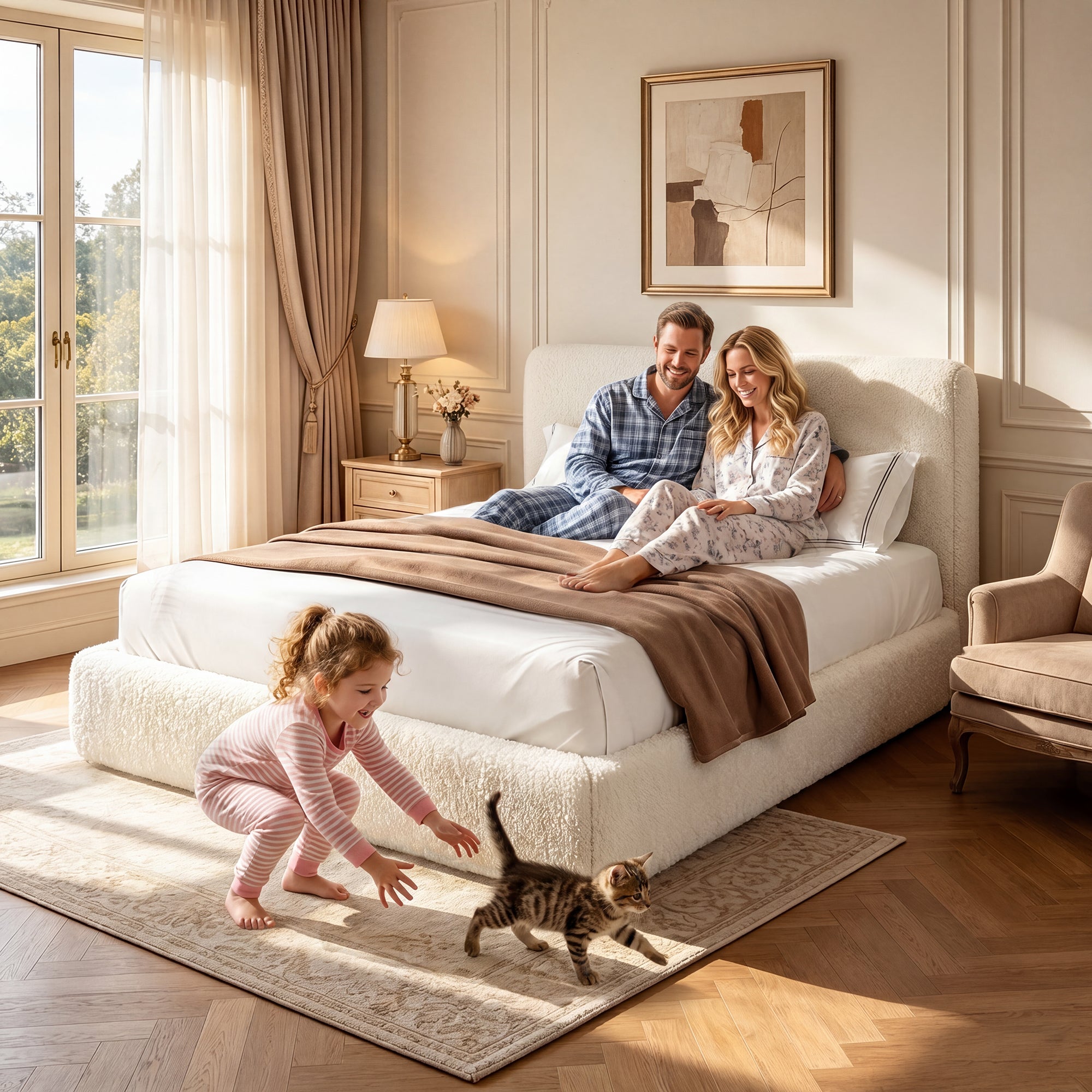 Advwin Cloud Bed Frame with Headboard