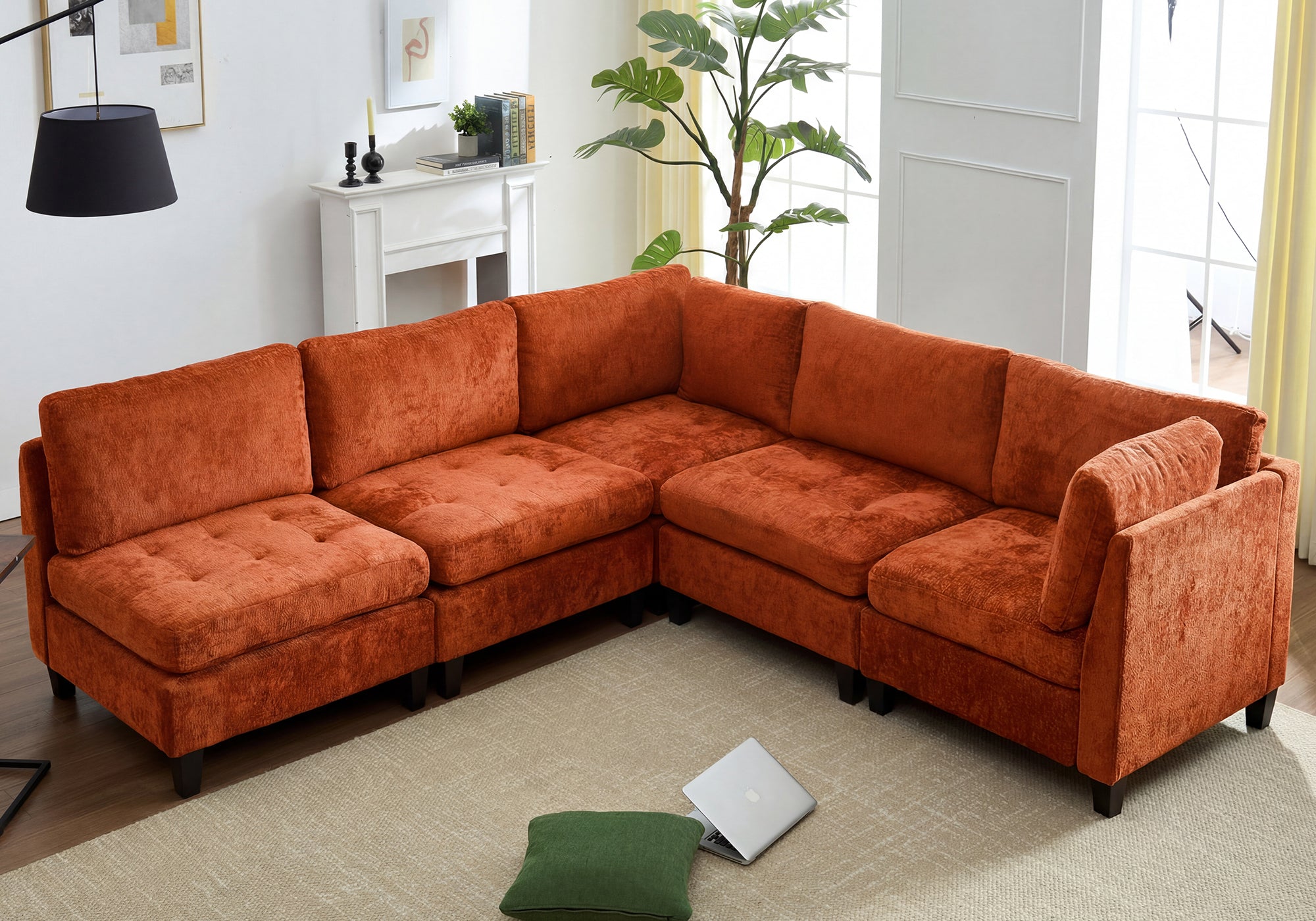 Advwin Oversized Sectional Sofa with Storage Ottoman