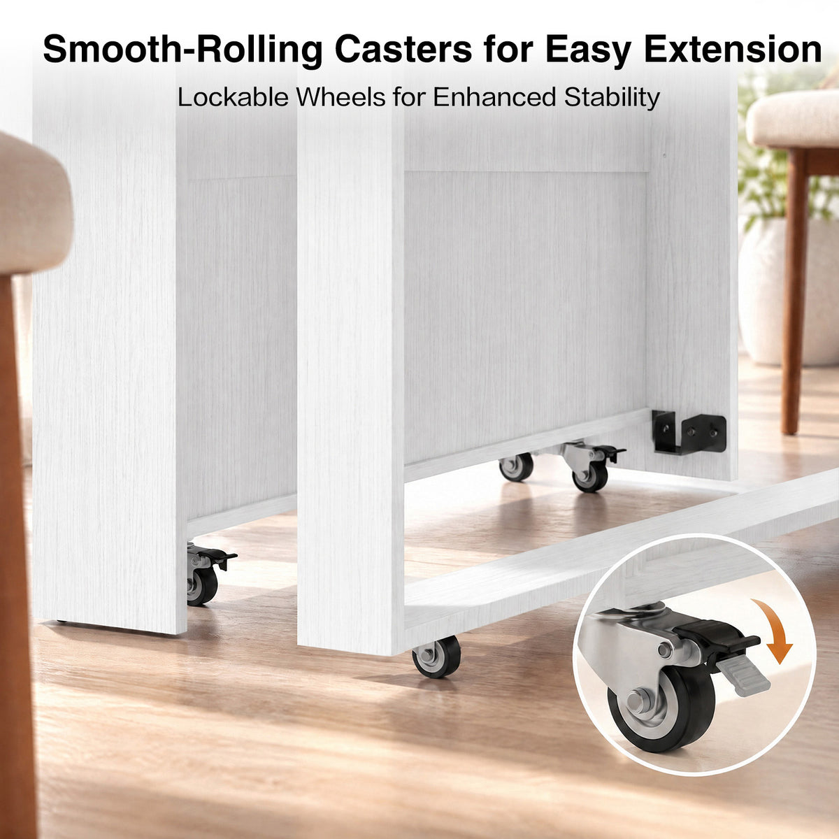 Advwin Extendable Dining Table with Storage Cabinet