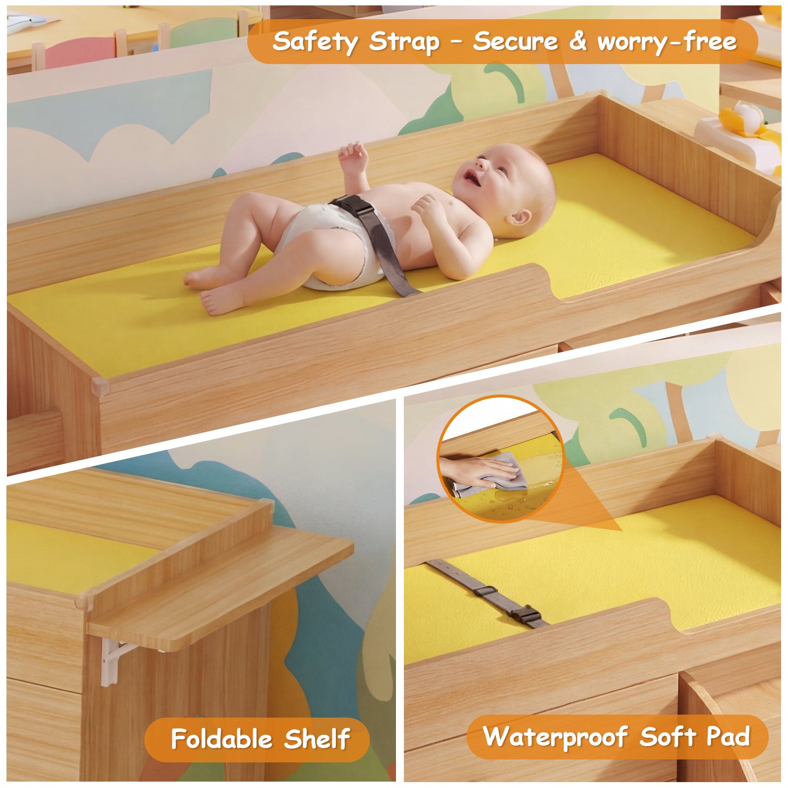 Advwin Changing Table with Stairs for Daycare & Home
