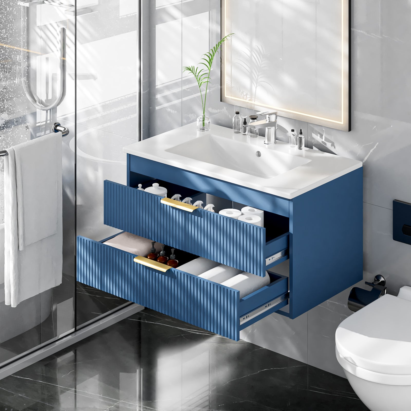 Advwin Bathroom Vanity with Ceramic Sink