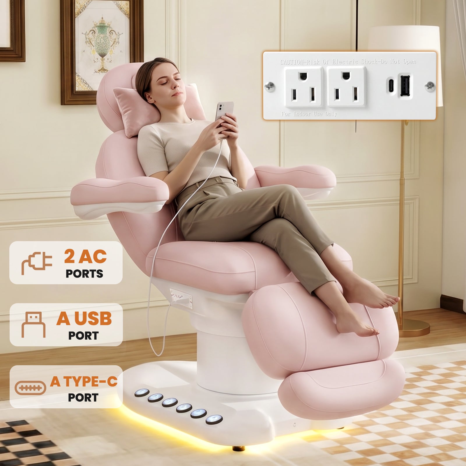 Advwin Fully Electric Massage Table with 3 Motors