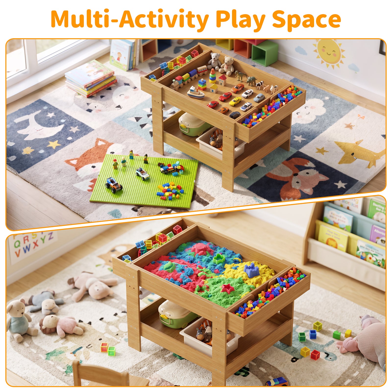 Advwin 5-in-1 Light Table for Kids w/ Reversible Tabletop