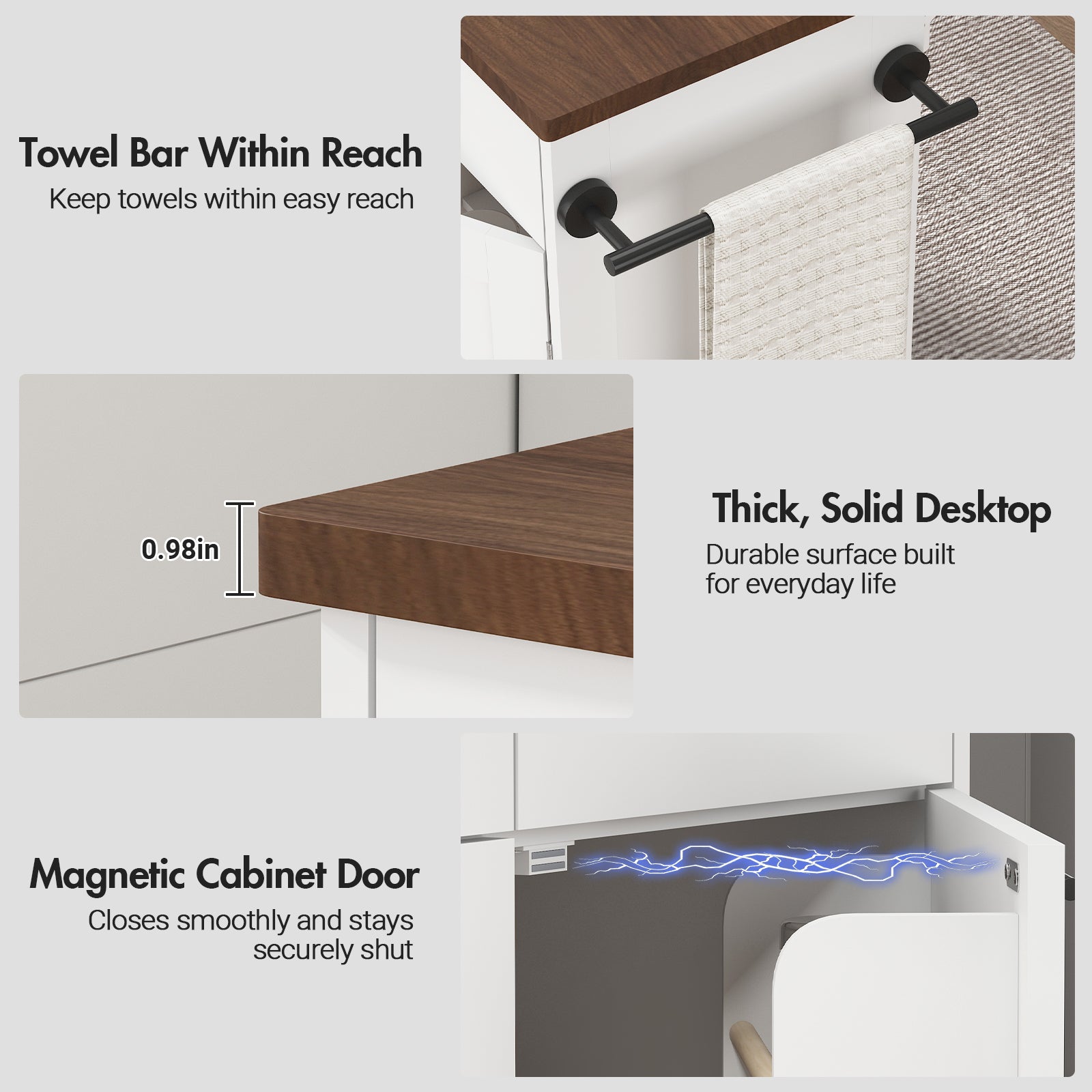 Advwin Kitchen Island Table with Power Outlet