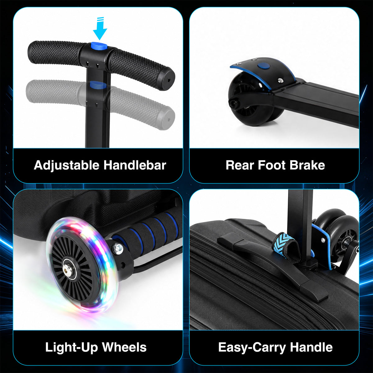 Advwin Expandable Scooter Luggage for Kids & Teens